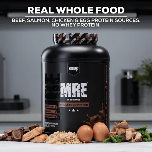 Miniatura 3 de REDCON1 MRE Proteína en polvo, galleta de mantequilla de maní, mezcla de proteínas de reemplazo de comidas hecha con aceite MCT y alimentos