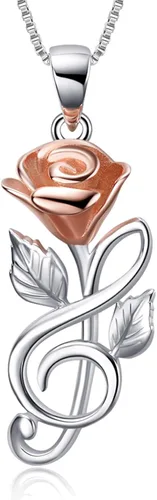Collar de plata de ley con flores de rosa, aretes, oro rosa con texto en inglés "I Love You Forever", regalo de joyería para mujeres y mujeres,