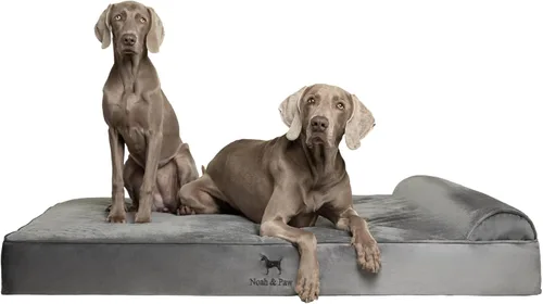Miniatura 35 de NOAH & PAW Cama para perro, 28x23x7.5 pulgadas, camas ortopédicas para perros de tamaño mediano, espuma viscoelástica tipo cáscara de huevo Cuero