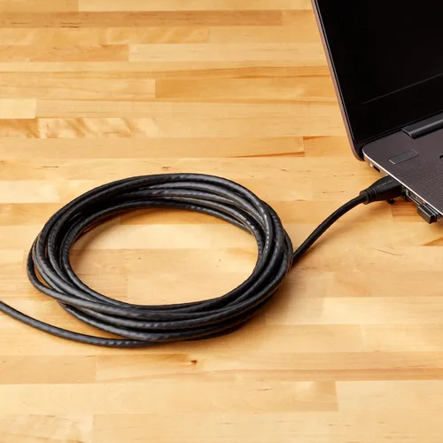 Miniatura 8 de Amazon Basics Cable de conexión Ethernet RJ45 Cat-6, velocidad de transferencia de 1 Gbps, conectores chapados en oro, 14 pies, negro, paquete de 10