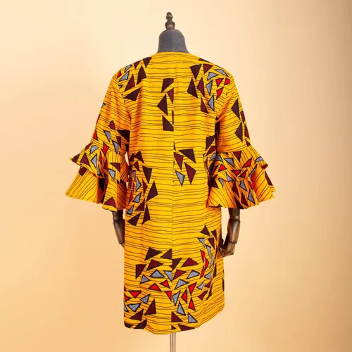 Miniatura 3 de Abrigo de mujer africana Ankara Print Long Jacket Tops Wax Dashiki Ropa
