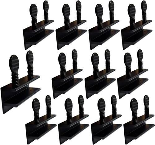 Miniatura 6 de QCAA Cerradura de Seguridad para Ventana Corredera Única Pequeña, Aluminio, Revestimiento Negro, Paquete de 4, Fabricado en Taiwán