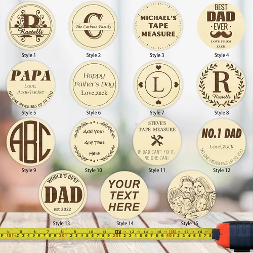 Miniatura 2 de Cinta métrica personalizada grabada para papá, 10 pies, nombre personalizado, foto, regalos para el día del padre, abuelo, hombres, herramienta