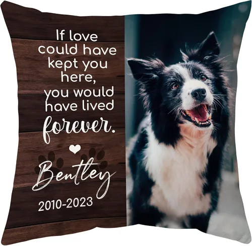 Miniatura 26 de Hyturtle Almohada personalizada conmemorativa de condolencia con inserción - 12"x12" impresa por ambas caras con nombre personalizado y foto