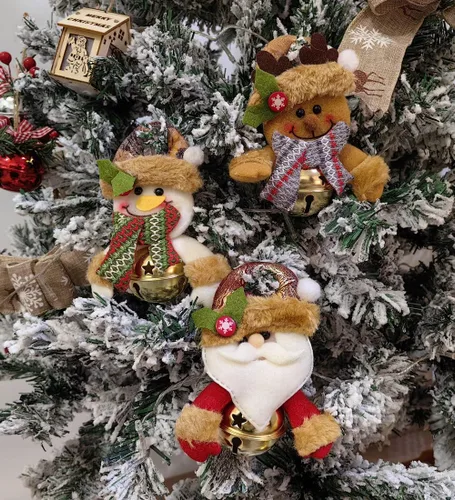 Miniatura 7 de Campanas de decoración de Navidad para colgar en el árbol de Navidad, lazos de pino y bayas, 18 unidades, 2.0 in de diámetro (paquete de 9)