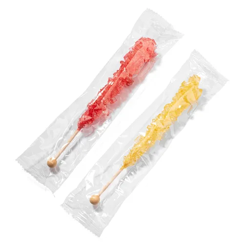 Miniatura 3 de Gold and Red Rock Candy Palitos de azúcar – 12 caramelos dorados y rojos envueltos individualmente – Sabor original de azúcar y fresa
