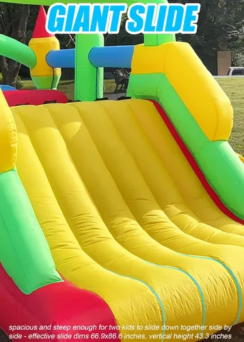 Miniatura 3 de Whubefy Carrera de obstáculos inflable gigante de 18 x 8.2 pies para niños grandes de 3 a 6 8 a 12 años con tobogán extragrande, túneles de arrastre