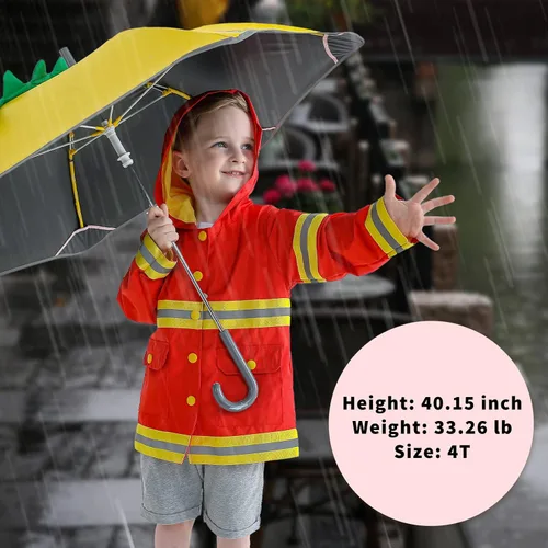 Miniatura 2 de YOUNGER TREE Impermeable de pato para bebé niño y niña, con capucha y cremallera