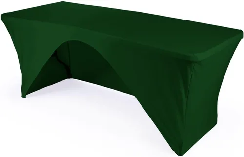 Miniatura 3 de LA Linen Mantel de elastano con respaldo abierto para mesa rectangular de 6 pies, 72 x 30 x 30 pulgadas, color negro