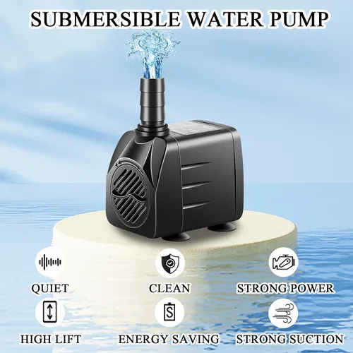 Miniatura 3 de Paquete de 3 bombas sumergibles con luz LED, bomba de fuente pequeña con tubo, bomba de agua sumergible para acuario, pecera, interior o exterior