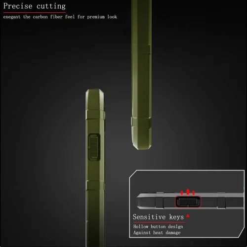 Miniatura 5 de Para iPhone 11 Caso, (Rugged Shield Series) TPU Funda Protectora Táctica Gruesa De Armadura Sólida Para IPhone 11 (6.1 Pulgadas) - Verde Ejército