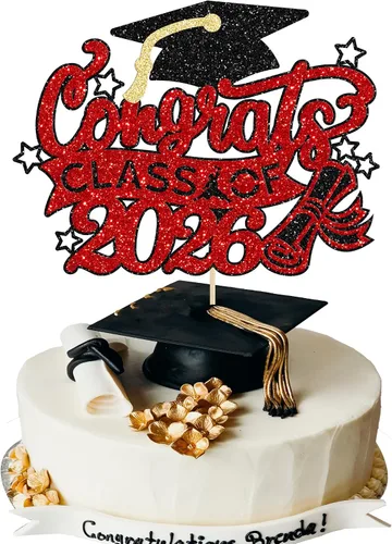 Miniatura 9 de Gyufise 1 paquete de decoración de pastel de graduación 2025 con purpurina de felicitaciones clase de 2025, decoración de pastel de diploma 2025