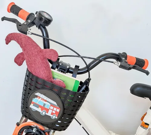 Miniatura 7 de Boys Bike Basket, Cute Bicycle Basket for Kids, Toddlers, Plastic Front Handlebar Basket for Scooter, Tricycle