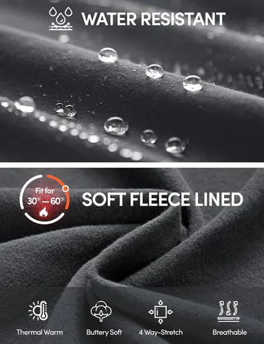 Miniatura 3 de IUGA Pantalones con forro polar para mujer, resistentes al agua, pantalones de senderismo para invierno, leggings acampanados con bolsillos, corte