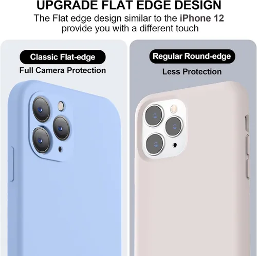 Miniatura 3 de Vooii Funda compatible con iPhone 11 Pro, silicona líquida mejorada con bordes planos, protección de cámara, forro de microfibra antiarañazos suave