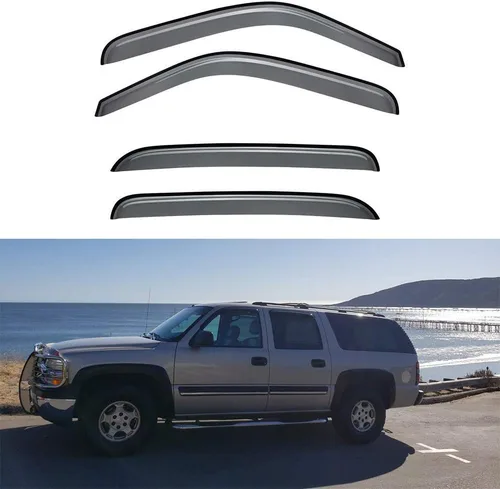 Miniatura 9 de Deflector de viento de ventana lateral para Chevy Silverado/GMC Sierra 1500, 2007-2014 2500HD/3500HD con cabina extendida, juego de 4 protectores