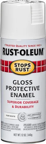 Rust-Oleum - Pintura antióxido en aerosol, 12 onzas líquidas, color blanco puro brillante, modelo 250702