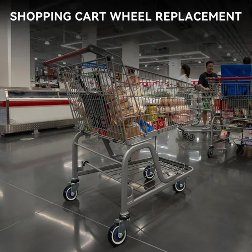 Miniatura 4 de Juego de 4 ruedas de poliuretano de 4 pulgadas para carrito de compras, capacidad de carga de 1200 libras en total