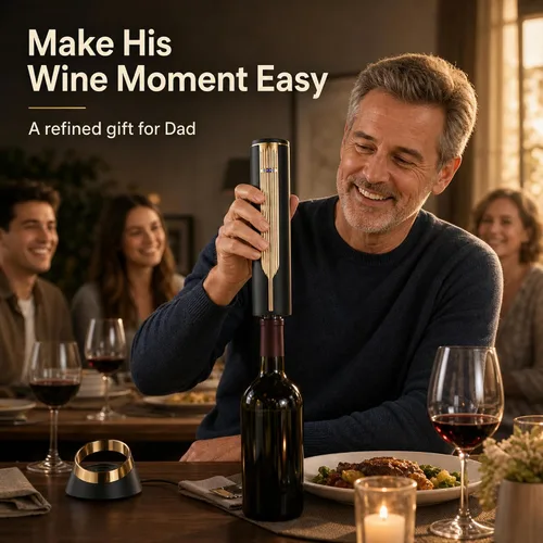 Miniatura 2 de Abridor eléctrico de botellas de vino con base de carga y cortador de papel de aluminio integrado, sacacorchos automático inteligente activado por