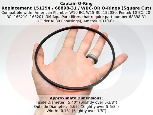 Miniatura 4 de Captain O-Ring - Reemplazo 151254/68898-31 / OK8 / WBC-OR junta tórica cuadrada para Pentek, 3M, Omnifilter, fontanero americano (paquete de 3)