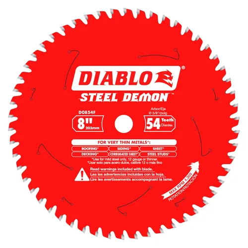 Miniatura 13 de Diablo Hoja de sierra para corte de metal Steel Demon Cermet II de acero de 8 pulgadas x 42 dientes – Vida útil hasta 25 veces más larga, cortes 10