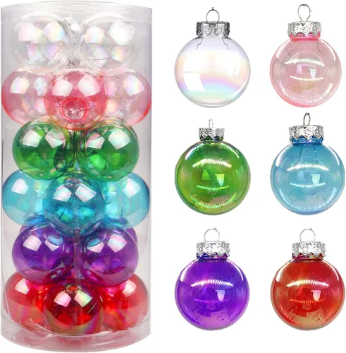 Miniatura 4 de YYCRAFT Adornos de Bolas de Navidad de Plástico Transparente Irrompibles 6CM (2.36 pulgadas) Bolas de Navidad Juego de Esferas con Decoraciones Negro