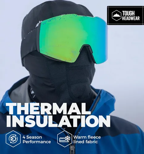 Miniatura 4 de Pasamontañas con máscara de esquí - Máscara facial de invierno para hombres y mujeres - Equipo para climas fríos para esquí, snowboard y motocicleta