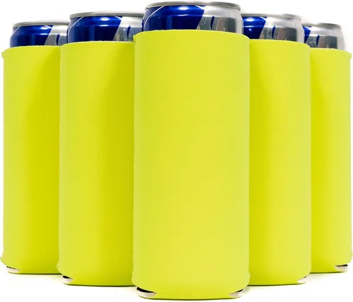 Miniatura 22 de QualityPerfection Fundas delgadas para enfriar latas, cerveza/energía (paquete de 6) para bebidas en blanco, 12 onzas, alta calidad, 0.157 in