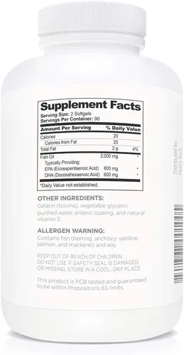Miniatura 2 de Multiform Vitaminas Omega 3 Aceite de pescado - 2,000 mg - Burpless, sin OMG, sin regusto a pescado (180 cápsulas)