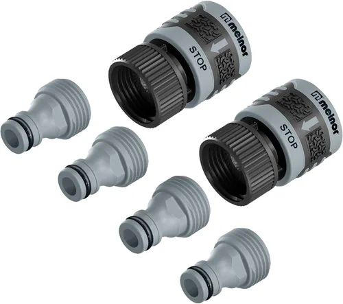 Miniatura 2 de Melnor 65175AMZ - Juego de conectores de conexión rápida de 6 piezas, negro, azul y boquilla de metal 65020-AMZ con juego de adaptador de producto