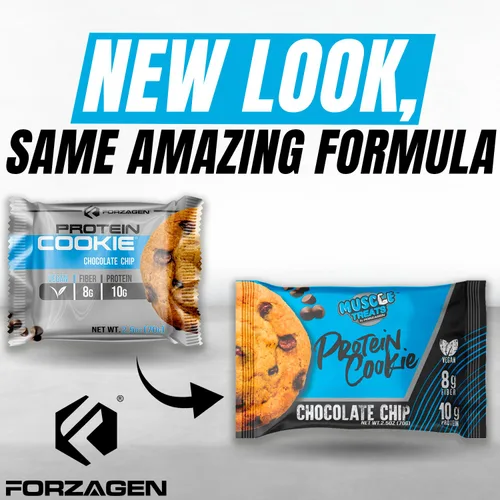 Miniatura 8 de Forzagen Muscle Treats - Galletas de proteína con 2 sabores disponibles, chispas de chocolate y chocolate de medianoche