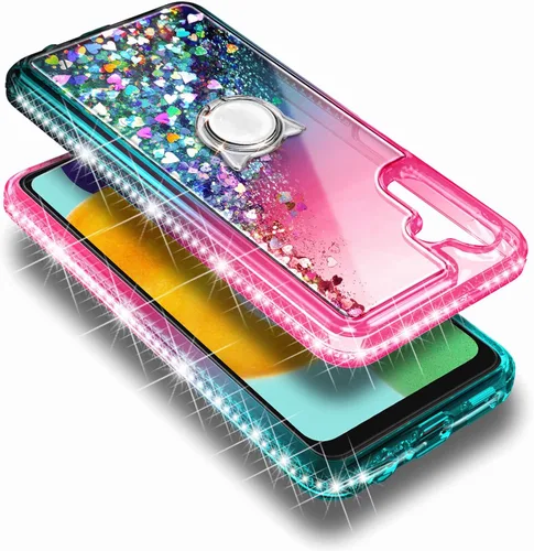 Miniatura 4 de NZND Funda compatible con Samsung Galaxy A14 5G con protector de pantalla de vidrio templado (cobertura máxima), soporte de anillo/correa de muñeca