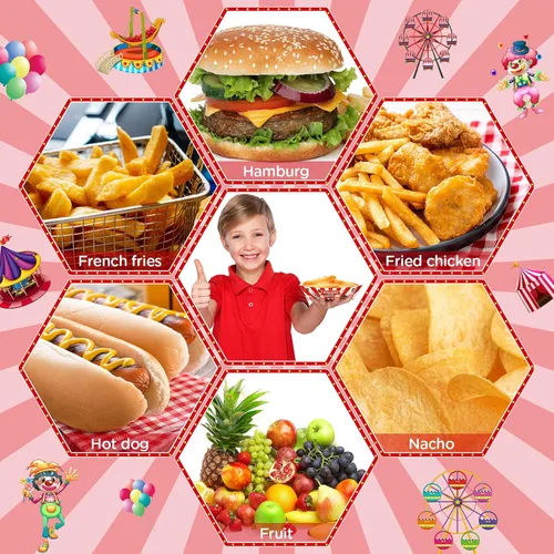 Miniatura 5 de Tenceur 50 Piezas Bandejas de Papel de Carnaval para Alimentos 2lb Decoraciones de Carnaval Cuencos de Nachos a Rayas Rojas y Blancas Barcos