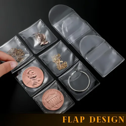 Miniatura 5 de Eaasty 150 fundas individuales de plástico transparente de 2.2 x 2.2 pulgadas para coleccionistas, fundas de plástico transparente