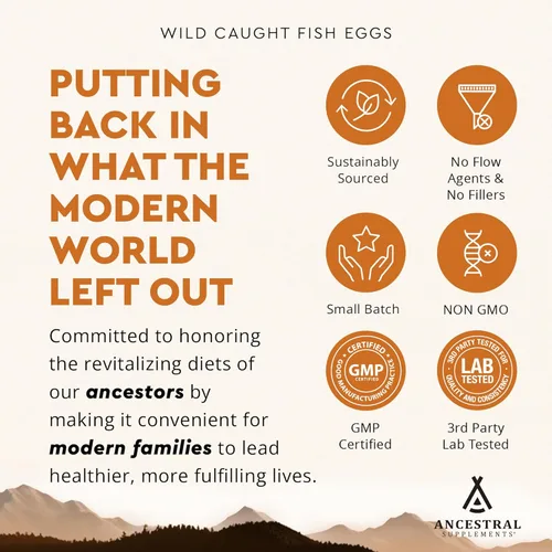 Miniatura 5 de Ancestral Supplements Huevos de Pescado Capturados en Estado Salvaje, 2400mg, Suplemento de Omega-3 que Apoya la Salud del Cerebro, Corazón