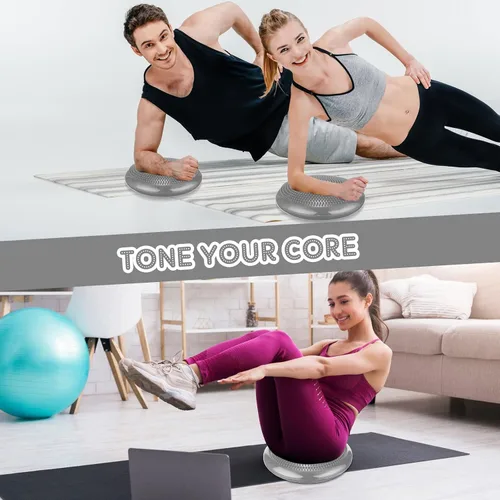 Miniatura 7 de Jerify 4 Piezas Cojín de Equilibrio Inflable Flexible para Asiento Oscilante, Almohadilla de Equilibrio de Estabilidad, Disco de Equilibrio, Asiento