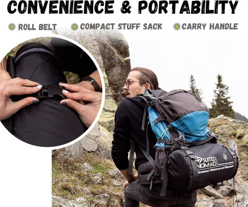 Miniatura 5 de SUITEDNOMAD Manta grande impermeable para exteriores, para estadio, a prueba de viento y cálida, de forro polar extra grueso o sherpa acolchado
