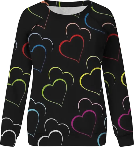 Miniatura 73 de Sudadera de manga larga con estampado de leopardo y corazón para mujer, para el día de San Valentín, sin botones, para niñas, regalos