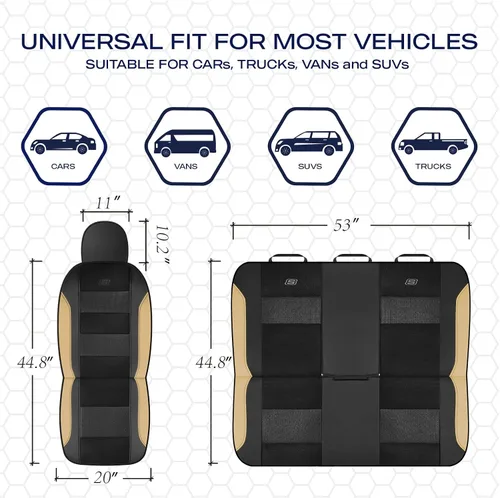 Miniatura 5 de Skechers Fundas para asientos con espuma viscoelástica y enfriamiento por aire, fundas para asientos de coche de piel premium con malla EVA