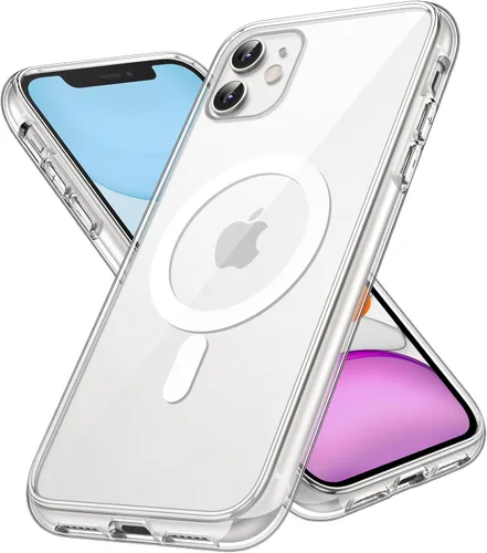 Miniatura 7 de JETech Funda magnética para iPhone 11 de 6.1 pulgadas, compatible con carga inalámbrica MagSafe, a prueba de golpes, parte trasera transparente