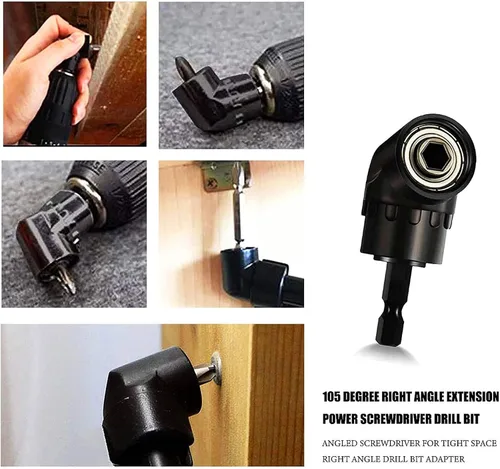 Miniatura 6 de Juego de extensión de broca flexible con accesorio de ángulo recto, giratorio de 360° de 1/4 3/8 1/2 pulgadas, juego de adaptadores de enchufe