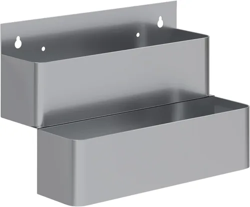 Miniatura 27 de AmGood 36 in. Rack de carril de velocidad de acero inoxidable de doble nivel para barras comerciales, NSF