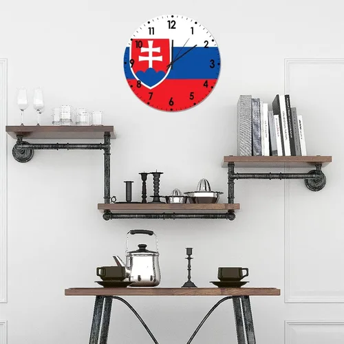 Miniatura 598 de Cheyan Reloj de pared con bandera de Canadá de 12 pulgadas, silencioso, sin tictac, de PVC, funciona con pilas, reloj redondo decorativo, regalo