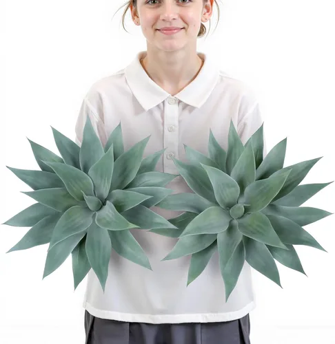 Miniatura 10 de Velener Plantas artificiales de agave falsas, Plantas suculentas falsas para decoración de habitaciones, tallos de plantas de agave sintético sin
