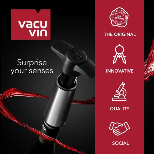 Miniatura 43 de Tapones para vino Vacu Vin, cierre al vacío, lote de 2, color gris, Set de 4, Gris