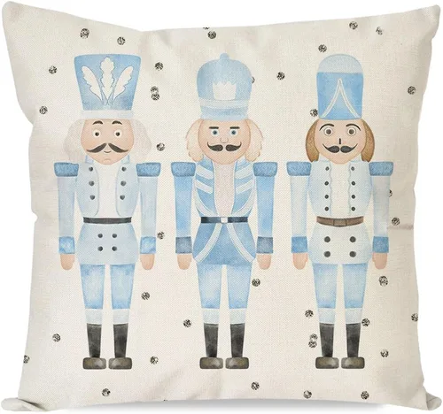 Miniatura 14 de PANDICORN - Funda de almohada decorativa de Cascanueces de Navidad 12x20 pulgadas, decoración de Navidad en negro con Cascanueces, cojín decorativo