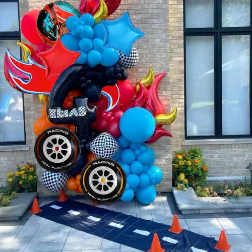 Miniatura 6 de 6 globos temáticos de autos calientes/decoración de fiesta de cumpleaños para baby shower