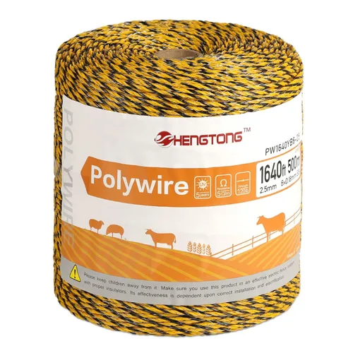 Miniatura 12 de Valla Eléctrica Polywire 500 m (1640 pies), Conductores de Acero Inoxidable de 6 Hebras, Resistente a la Oxidación y UV, Valla Eléctrica Portátil