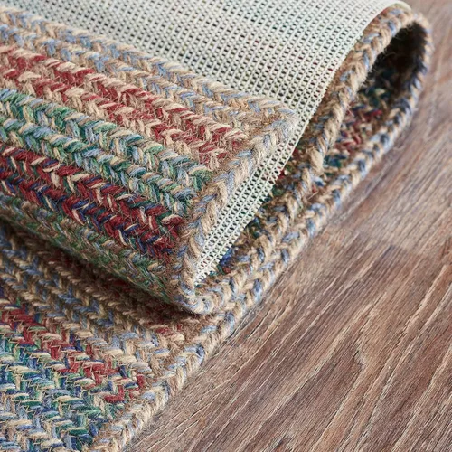 Miniatura 4 de VHC Brands Alfombra de yute multi medio círculo con almohadilla 19.5x36