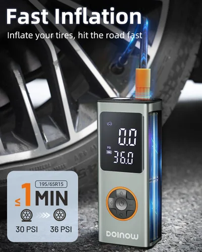 Miniatura 4 de Inflador de neumáticos, compresor de aire portátil, bomba de bicicleta inalámbrica de 150 PSI, bomba de aire para automóvil, motocicleta, bicicleta